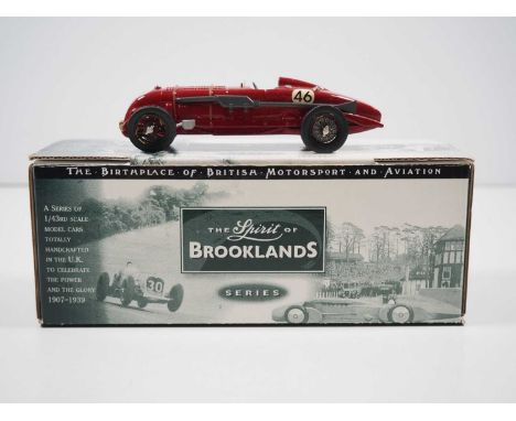 A MILESTONE MINATURES MBC11 Spirit of Brooklands hand built white metal, 1:43 scale model of a 1932 Tim Birkin Bentley Blower