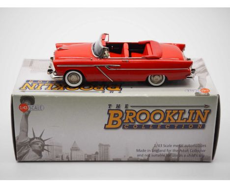 A BROOKLIN BRK.179 hand built white metal, 1:43 scale model of a 1955 Plymouth Belvedere convertible, VG/E in G/VG box.