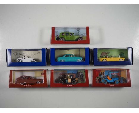 A group of 1:43 scale comic book cars from the ATLAS Editions Tintin series, VG/E in G/VG perspex cases and card boxes (7)