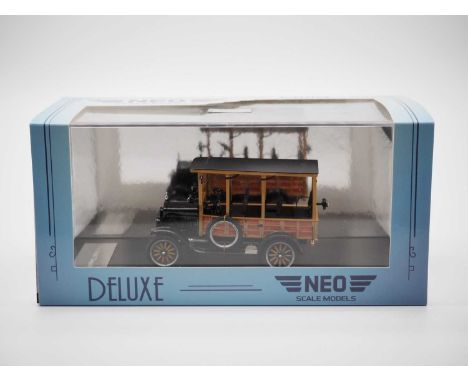 A 1:43 scale NEO Deluxe NEO46770, hand built model of a 1925 Ford Model T depot hack, VG/E in G/VG perspex case and card slea