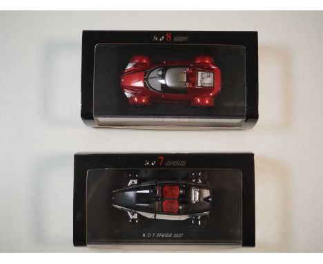 A pair of 1:43 scale hand built resin models by SPARK (MINIMAX), comprising of a Ken Okuyama K.O 7 spider (2007) and a Ken Ok