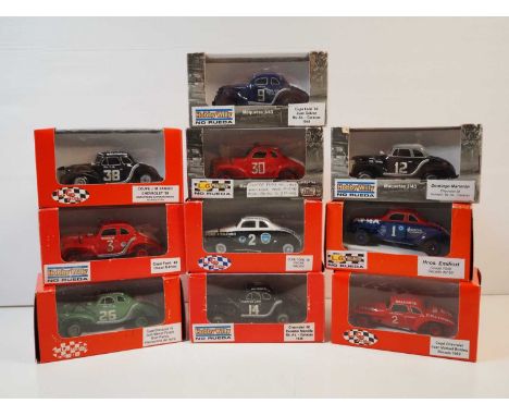 A group of 1:43 scale models by HOBBY WILLY and L.G HOBBY, comprising of assorted 1940s South American road racing cars, G/VG