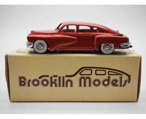 A BROOKLIN BRK 2X hand built white metal, 1:43 scale model of a 1948 Tucker Torpedo, limited edition example from 1988 movie 