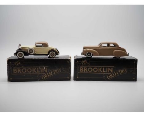 A pair of 1:43 scale hand built white metal models by BROOKLIN, comprising of a BRK.6 1932 Packard Light 8 coupe and a BRK.38