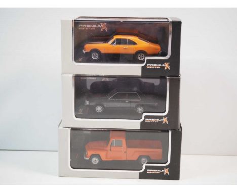 A group of 1:43 scale resin limited edition of models of Brazilian automobiles by PREMIUM X, comprising of a 1982  Ford Del R