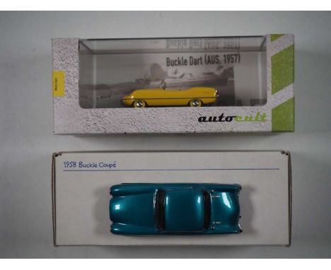 A pair of 1:43 scale hand built models consisting of a resins models  by  AUTOCULT and BIG RIVER MODELS, comprising of an AUT