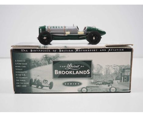 A MILESTONE MINATURES MBC8 Spirit of Brooklands hand built white metal, 1:43 scale model of a 1919 Sunbeam V12, VG/E in G/VG 