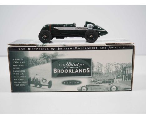 A MILESTONE MINATURES MBC26 Spirit of Brooklands hand built white metal, 1:43 scale model of a 1933 Bentley Barnato Hassan Sp