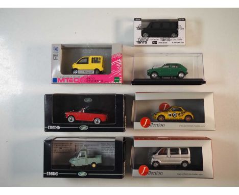 A group of 1:43 scale models to include EBBRO, MTECH and J COLLECTION, comprising of assorted Daihatsu automobiles, VG/E in G