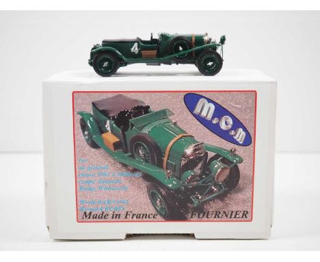 A 1:43 scale M.CM A FOURINER hand built resin model of a 1928 Le Mans Bentley 4.5 Litre, VG overall but aero screen detached 