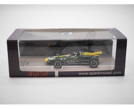 A 1:43 scale SPARK (MINIMAX) 43IN65 hand built resin model of the 1965 Indianapolis 500 winning Lotus 38 No 82, driven by Jim