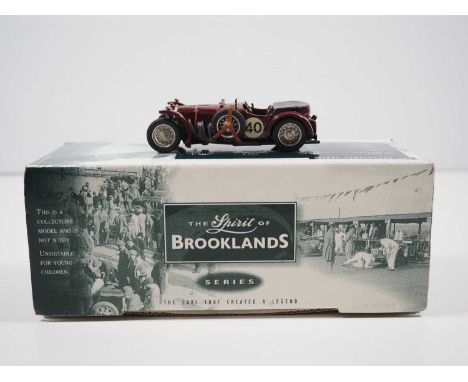 A MILESTONE MINATURES MBC2 Spirit of Brooklands hand built white metal, 1:43 scale model of a 1935 Frazer Nash CMH 500, VG/E 