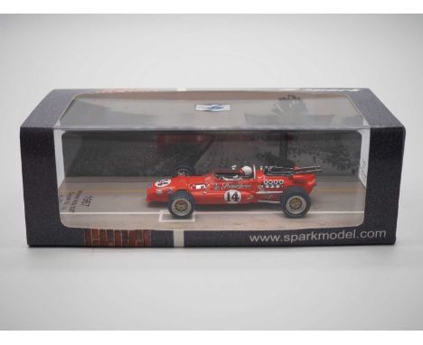 A 1:43 scale SPARK (MINIMAX) 43IN67 hand built resin model of the 1967 Indianapolis 500 winning  Coyote No.14, driven by A.J 