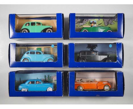 A group of 1:43 scale comic book cars from the ATLAS Editions Tintin series, VG/E in G/VG perspex cases and card boxes (6)