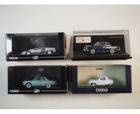 A group of 1:43 scale models by EBBRO and VITESSE, comprising assorted Japanese automobiles to include a EBBRO Dome Zero and 