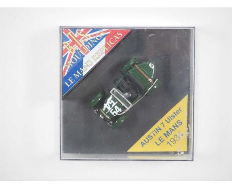 A 1:43 scale B.T.S. MOULDINGS hand built resin model of a 1934 Le Mans No 54 Austin 7 Ulster, VG/E in G/VG perspex case.