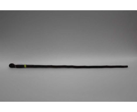 19th century Anglo-Colonial carved wood walking stick, 97cm long