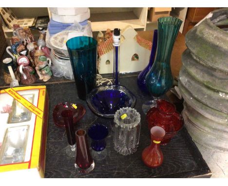 Art glass table lamp and art glass ornaments