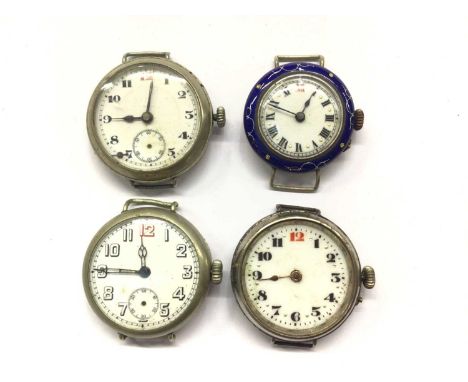 Four First World War period wristwatches