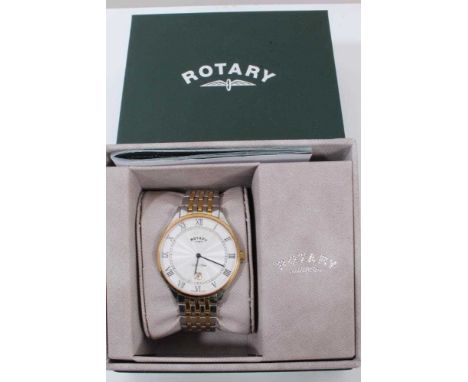 Rotary Ultra Slim stainless steel bi-metal wristwatch, 37mm diameter, in box with manual and spare linksCondition report: Num