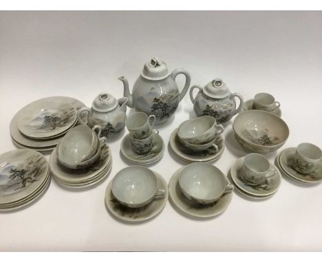 An early 20th century Japanese eggshell porcelain part tea and coffee service - 36 piecesCondition report: Some pieces with s