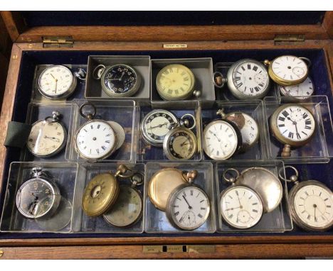 Collection of vintage pocket watches including some silver cased, together with pocket watch parts and movements, all within 