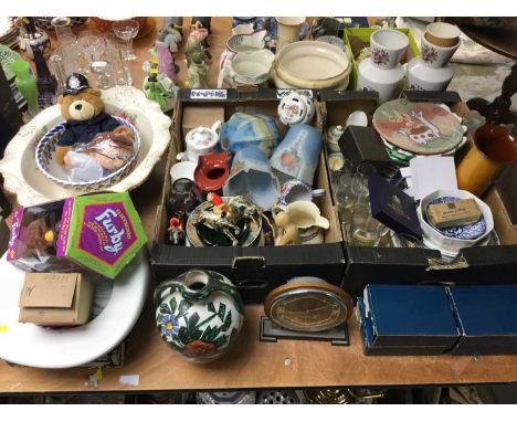 Group of assorted ceramics and glass wares to include light shades, Royal Worcester and other pieces