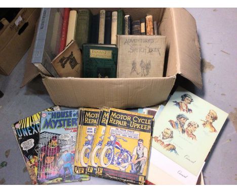 Box antique and later books including Adventures with a Sketch Book by Donald Maxwell and The Weaver Boy Who Became a Mission