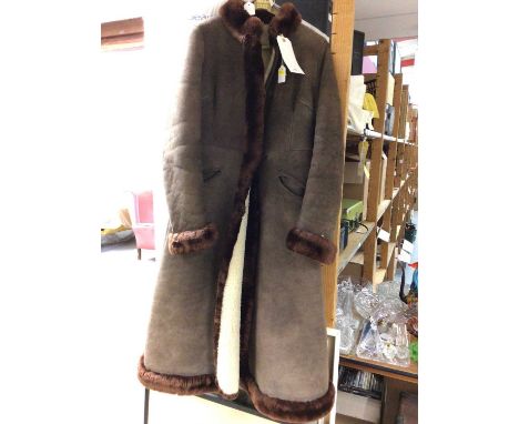 1971 Harrods sheepskin coat, 1930's pale musquash coat, together with a vintage Lizard skin handbag and a snakeskin handbagCo
