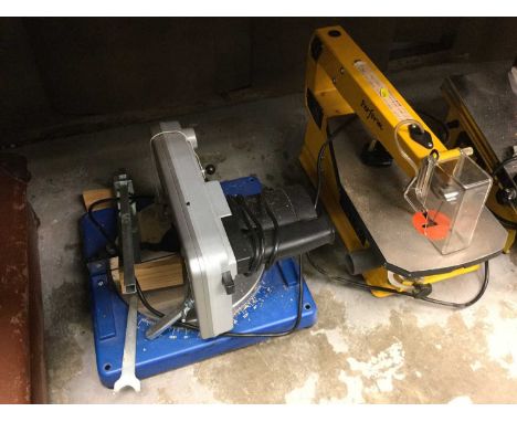 Group of power tools to include a scroll saw and a tile saw (3 items)
