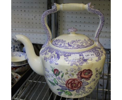 A large Spode "Mayflower" china kettle