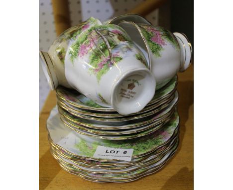 Royal Albert "The Old Mill" tea service, four cups, six saucers and six side plates