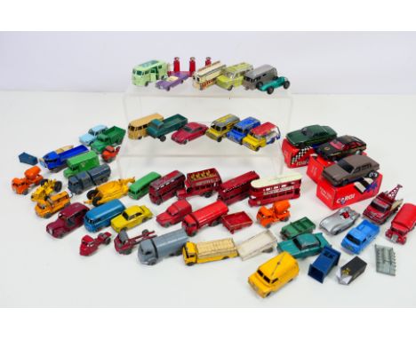 Matchbox - Corgi - Morestone - A group of unboxed cars including Jaguar 3.4 Litre # 65, VW Caravette # 34, Pontiac Bonneville