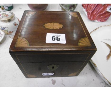 AN INLAID 19TH CENTURY TEA CADDY
