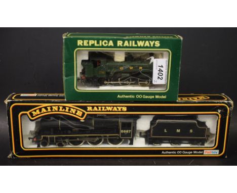 OO gauge - a Mainline Railways 4-6-0 Jubilee class 5XP Neptune locomotive & tender, Rn 5687;  another Replica Railways Tank e
