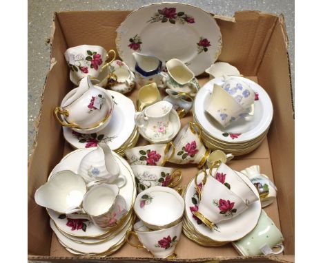 Ceramics - Hamilton and Royal Imperial china tea service comprising twenty 16cm tea plates, ten tea cups, twelve saucers, bre