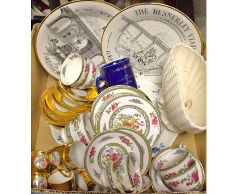 Ceramics - six Paragon cups and saucers, six tea plate; Sylvac rose bowl; blue and white platter etc (qty)
