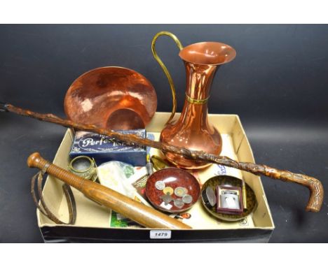 Boxes and Objects - a truncheon; The Metropolitan Whistle; Tyler's Boots advertising novelty pencil holder; Ingrams perfex en