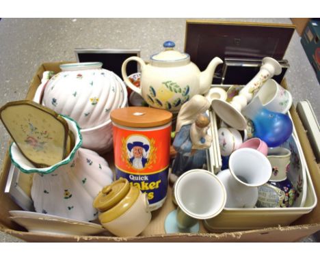 Household -  Ceramic planters, vases, dishes, storage jars, etc;  picture frames, etc, qty