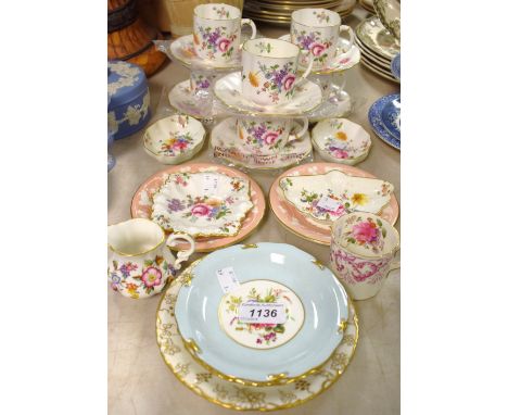 Royal Crown Derby - a set of six Posies coffee cups and saucers; trinket dishes, various (4); a pair of Vine saucers; four sa