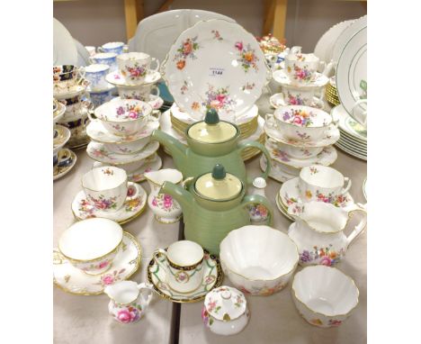 Ceramics - a quantity of Royal Crown Derby Posies pattern, including plates, cups, saucers, etc; others, Pinxton Roses, Denby