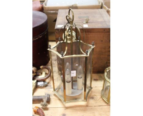 A brass hall lantern.