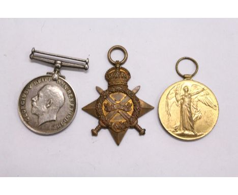 Three WWI medals awarded to 20639 PTE G. A. Besant Wilts R.