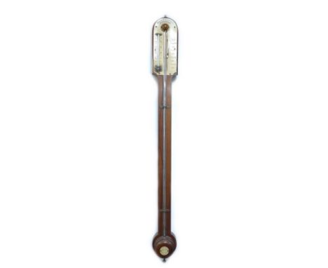 A Victorian rosewood stick barometer and thermometer, signed Bennett, Watchmaker, 65 Cheapside, London, 10 by 4.5 by 98cm hig