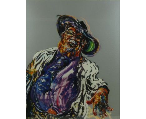 Maggi Hambling (British, b. 1945): 'George Melly Singing', screen print, artist's proof, signed in pencil lower right, and da