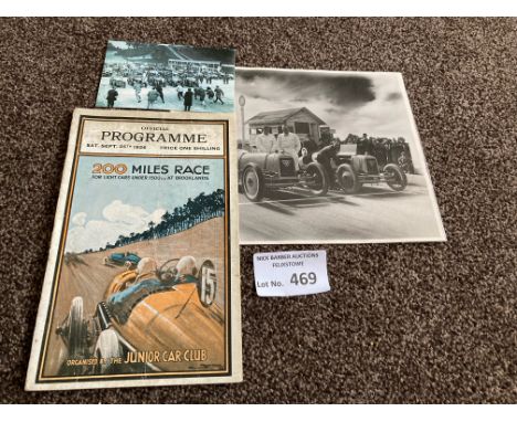 Motor Racing : Brooklands - 200 miles race programme 25/09/1926 super iconic item in fine condition inc an original photo of 