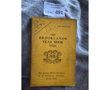 Motor Racing : Brooklands Yearbook 1928 - good condition - rare item - 64 pages sl. grubby & writing on cover