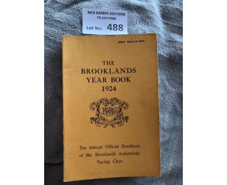 Motor Racing : Brooklands - Yearbook 1924 - super condition rare item 80 pages