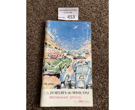 Motor Racing : Le Mans programme 23/24th June 1951 great condition programme inc points table - Jaguars first win - great ite
