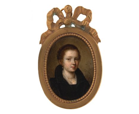 Dutch school; circa 1600."Portrait of a lady.Oil on copper.It has a gilt frame from the 19th century.Provenance: private coll